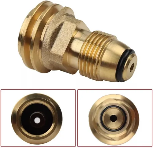 Miniatura 3 de Adaptadores de tanque de propano que convierten la válvula de servicio POL del tanque LP a QCC1 latón sólido ajuste universal (paquete de 2)