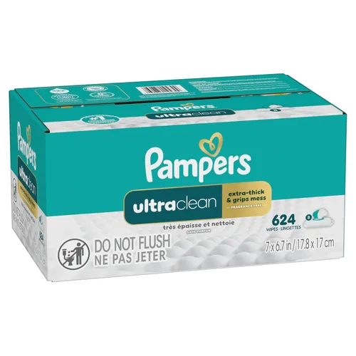 Miniatura 12 de Pampers Toallitas Ultraclean para bebés (anteriormente "libres y suaves"), 99% de agua, hipoalergénicas, sin perfume, 100% a base de plantas, sin