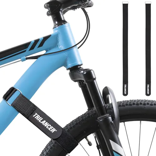 Trilancer Correas para portabicicletas, paquete de 2 correas estabilizadoras ajustables de rueda de bicicleta con gancho y bucle para montaje en