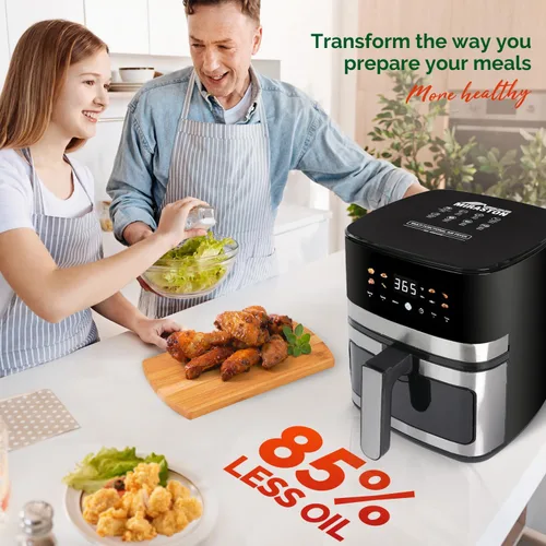 Miniatura 3 de Freidora de aire digital de 5.8QT con ventana visible, temperatura y temporizador ajustables, fritura al aire, recalentamiento, fácil para alimentos