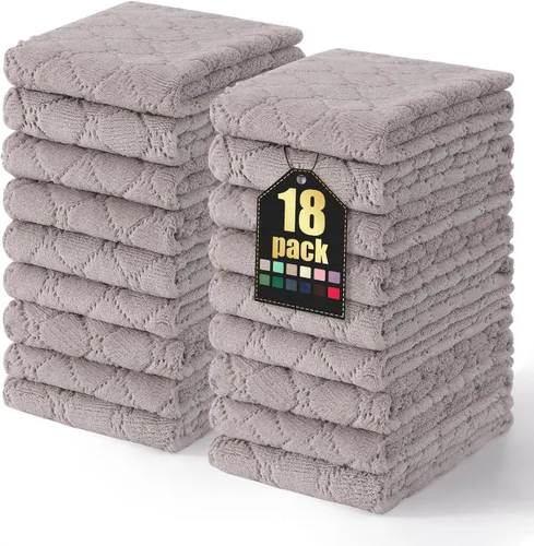 Miniatura 52 de Homaxy - Paquete de 12 trapos de cocina (10 x 10 pulgadas, morado), de terciopelo coral, supersuaves y absorbentes, de secado rápido, paño