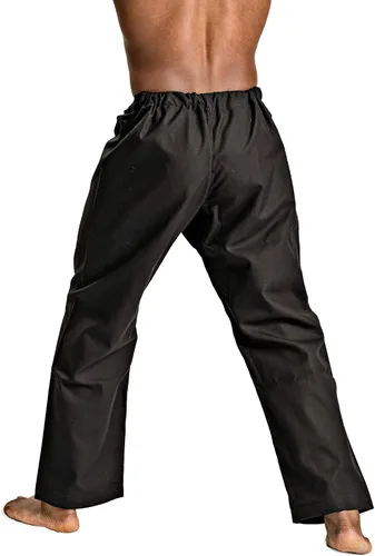 Miniatura 4 de Ronin - Pantalones de karate pesados, color negro, blanco o camuflaje, 100% algodón, 12 onzas, cintura tradicional con cordón