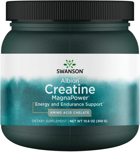 Swanson 100% creatina pura MagnaPower - Quelato de creatina de magnesio - 10.58 oz (10.6 onzas) Pwdr - 60 porciones