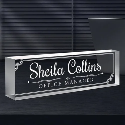 Miniatura 12 de Placa de nombre de escritorio personalizada con foto, placa de nombre personalizada para escritorio, decoración de oficina para mujeres y hombres