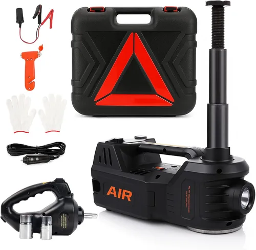 Miniatura 8 de STANDTALL Kit de gato eléctrico para coche de 5 toneladas y 12 V, elevador automático para automóvil con llave de impacto y bomba de inflado