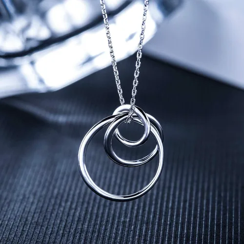 Miniatura 2 de Collar de plata de ley con 3 círculos, collares para abuela, madre e hija, collar familiar, regalo para la abuela