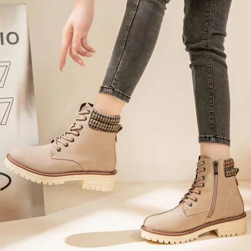 Miniatura 9 de DeYashopin Botas de senderismo antideslizantes para mujer, botas casuales para exteriores