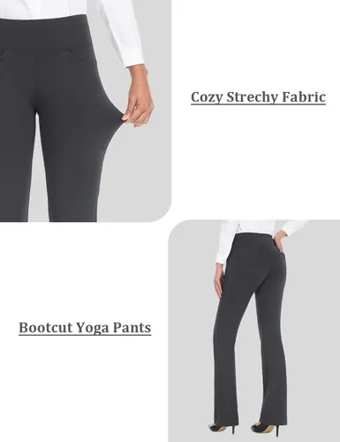 Miniatura 68 de Safort Pantalones de yoga con entrepierna de 28" 30" 32" 34"más amplios en la parte inferior para botas altas, 4 bolsillos, UPF50+