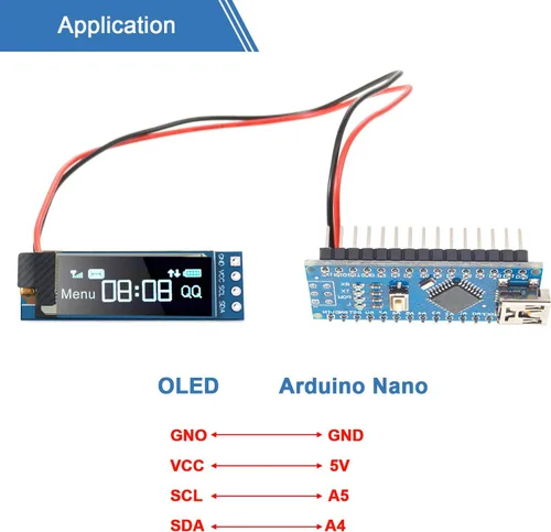 Miniatura 4 de Frienda Módulo de pantalla I2C de 5 piezas de 0.91 pulgadas I2C OLED Módulo de pantalla I2C Controlador de pantalla OLED DC 3.3V a 5V