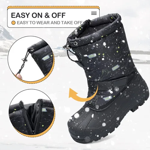 Miniatura 4 de K KomForme Snow Boots for Boys & Girls Warm Waterproof Slip Resistant Winter Shoes (ToddlerLittle KidBig Kid)