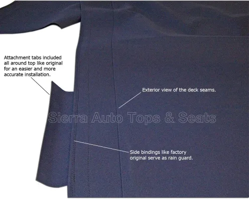 Miniatura 2 de Sierra Auto Tops Convertible Top Reemplazo para Porsche 993 Carrera 1994-1998, Stayfast Canvas, Azul