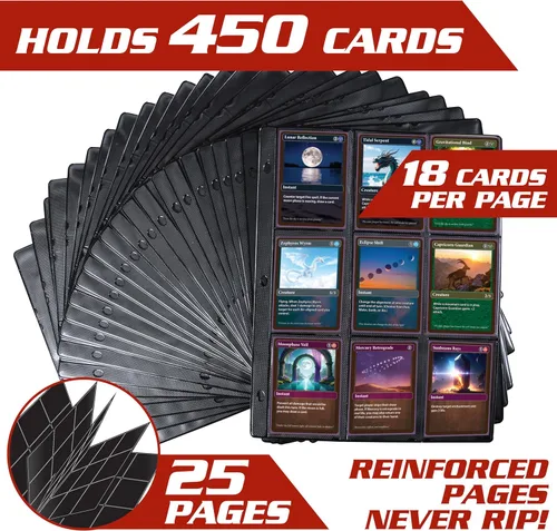 Miniatura 3 de Monster - Paquete de 25 protectores de página para tarjetas coleccionables con capacidad para 450 cartas coleccionables y 9 hojas de bolsillo