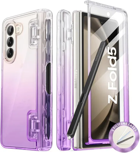 Miniatura 12 de i-Blason Cosmo - Funda para Samsung Galaxy Z Fold 5 con soporte para bolígrafo, protector de pantalla integrado, protección de bisagra, 3 fundas