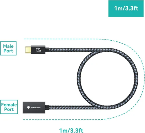 Miniatura 7 de Yottamaster Cable adaptador USB-C macho a USB-A hembra OTG - 10Gbps para teléfono, laptop, tableta e interruptor - 3.3 ft/3.3 pies