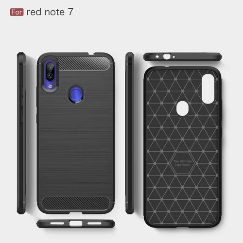 Miniatura 8 de Funda compatible con Xiaomi Redmi Note 7 Caso, Fibra de Carbono Absorción de Choque Slim Case para Xiaomi Redmi Note 7 (Rojo)