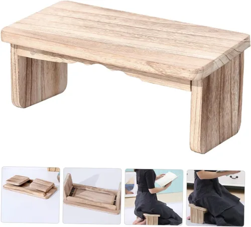Miniatura 9 de Banco de meditación Taburete de yoga Taburete de madera para meditación Decoración Zen portátil
