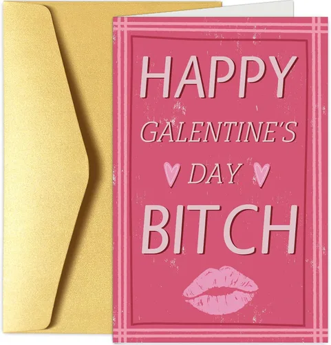 Chenive Divertida tarjeta del día de los Galentinos para ella, tarjeta de feliz día de Galentine para mejor amiga, regalo del día de los Galentinos
