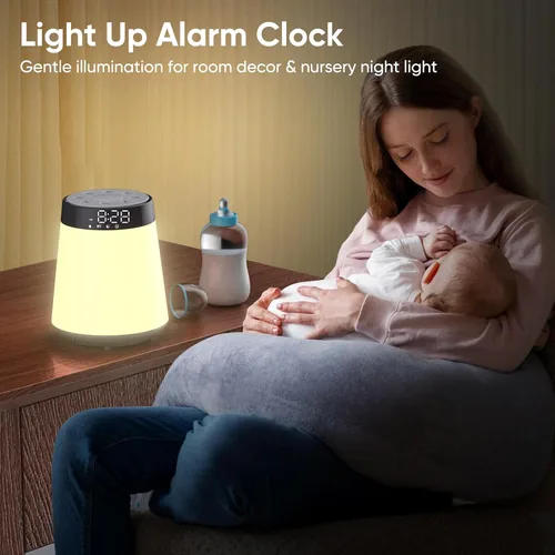 Miniatura 6 de Reloj Despertador Sunrise con Luz de Despertar y Máquina de Ruido Blanco - 21 Sonidos Relajantes, 12 Luces Nocturnas Regulables de Colores, Altavoz