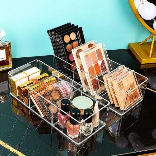 Miniatura 4 de JessLab Organizador de Acrílico, Paquete de 2 Secciones de Cubo Organizador de Maquillaje para Cajón, Organizador de Maquillaje para Tocador