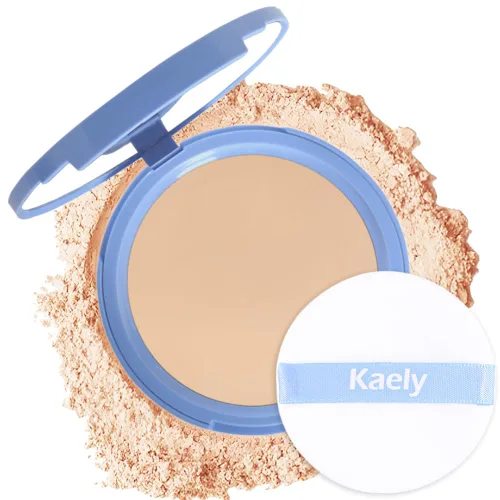 Miniatura 14 de Polvos compactos de control de aceite para el rostro de Kaely, polvo compacto mate de perfección, maquillaje de acabado duradero a prueba de agua