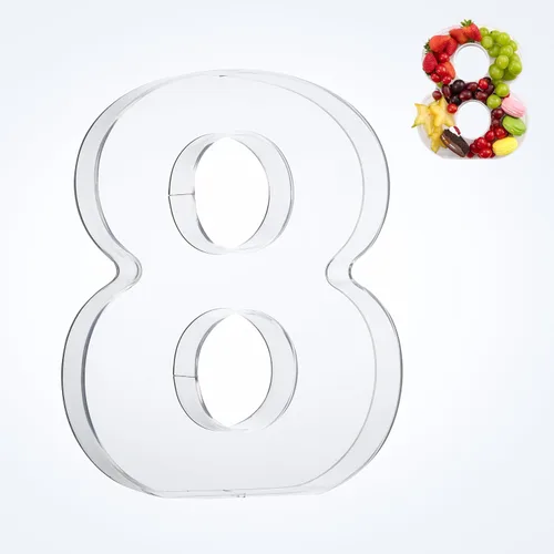 Miniatura 42 de Bandeja de 11" de Acrílico con Letras y Números – Bandeja Reutilizable y Rellenable para Aperitivos de Charcutería, Caja de Servir Postres