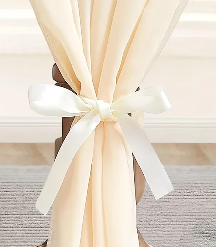 Miniatura 2 de WARM HOME DESIGNS Tela de gasa beige de 35 x 120 pulgadas. Utiliza material de gasa de lujo como camino de mesa, decoración de arco de boda, bufanda