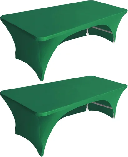 Miniatura 11 de Eurmax USA - Paquete de 2 manteles de elastano de 4 pies, ajustable en más de 30 colores de poliéster, manteles de elastano elástico, mantel de mesa