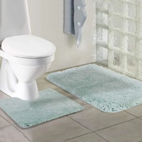 Miniatura 5 de Walensee - Juego de tapete antideslizante para baño, mullido, de suave microfibra, absorbente de agua, lavable a máquina, alfombra de felpa gruesa