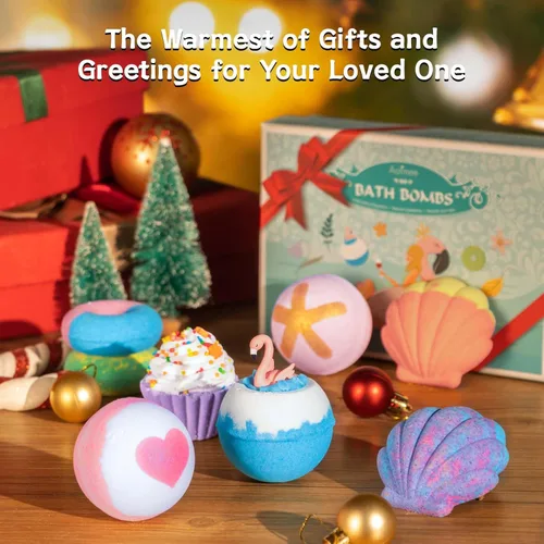 Miniatura 6 de Aofmee Bombas de Baño – 8 Bombas de Baño para Mujeres y Niños, Bombas de Baño Naturales Efervescentes de Spa, Baño de Burbujas que Hidrata la Piel