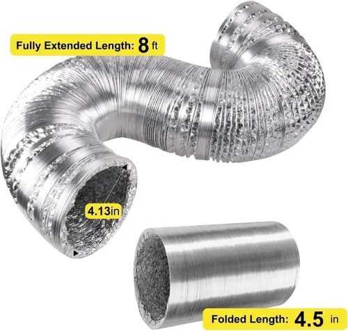 Miniatura 9 de iPower Ventilador en línea de 195 CFM de 4 pulgadas, soplador de ventilación de circulación, filtro de carbono de aire con gancho, conducto de 8