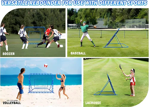 Miniatura 7 de Soccer Baseball Rebounder Net, Soccer Goal Net, Volleyball Softball Rebound Pitchback Net Quick-Switch Angle Training for Control, Passing Practice