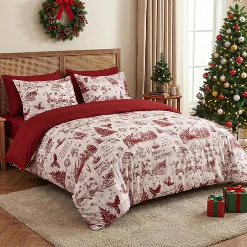Miniatura 3 de CAROMIO Funda de Edredón de Navidad Tamaño Twin, Juego de Ropa de Cama de 2 Piezas con Funda de Edredón Estampada de Navidad (Twin, 68"x90")
