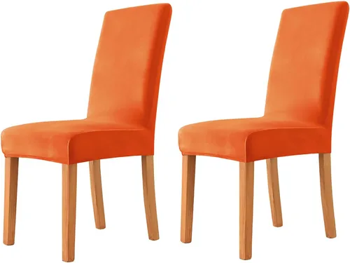 Miniatura 34 de Velvet Chair Covers Beige Gray, Stretch Dining Room Chair Covers 2 Pack, Super Fit Dining Chairs Slipcovers Spandex Washable Kitchen Parson Chair