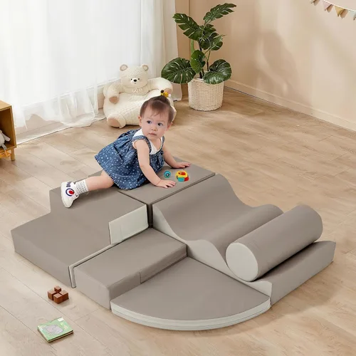 Miniatura 9 de Virubi Juego de actividades suaves de escalada y gateo de 6 piezas, juguetes de escalada para niños pequeños en interiores, escalador de esquina