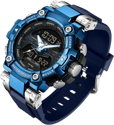 Miniatura 15 de findtime Relojes de diseñador genial para hombre, color azul, gran cara, relojes para hombres, electrónico único, deportivo, militar, audaz