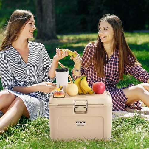 Miniatura 8 de VEVOR Enfriador portátil, enfriador duro de 16.5 QT con retención de hielo, asas resistentes y portavasos, enfriador portátil aislante