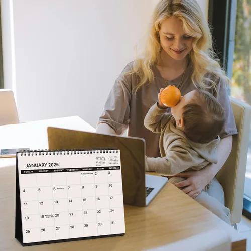 Miniatura 6 de SKYDUE Calendario de escritorio 2026, calendario de escritorio pequeño de 18 meses 2026-2027, enero de 2026 a junio de 2027, planificador