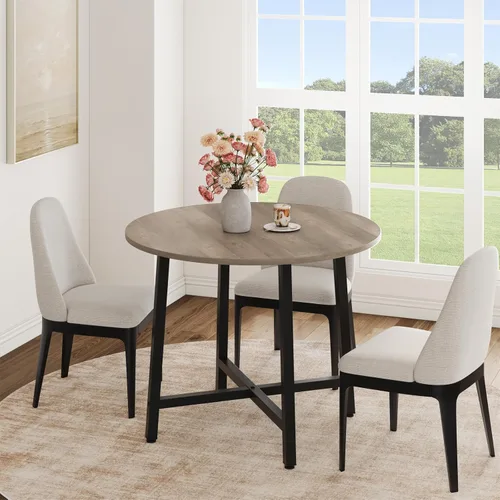 Miniatura 13 de IDEALHOUSE Mesa de comedor redonda de 31.5 pulgadas para 2-4, mesa de comedor de cocina pequeña para ahorrar espacio, mesa de cocina circular