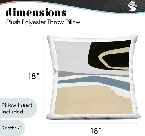 Miniatura 4 de Stupell Industries Ruth Fromstein - Almohada de diseño abstracto geométrico beige, 18 x 18 pulgadas