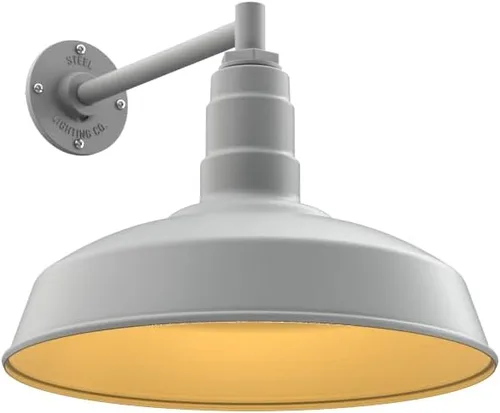 Miniatura 68 de Steel Lighting Co. Gardena - Luz de granero Montaje en pared al aire libre Cúpula de 16 pulgadas Cuello de cisne de 16 pulgadas Luz