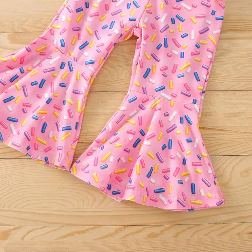 Miniatura 6 de Conjunto de ropa de cumpleaños para bebé niña pequeña, camiseta de manga larga, pantalones de campana, diadema