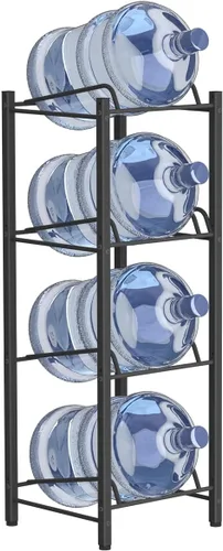 Miniatura 8 de mocomax Soporte para jarra de agua de 5 galones, soporte desmontable para botella de agua de 8 botellas, soporte para jarra de agua de 4 niveles