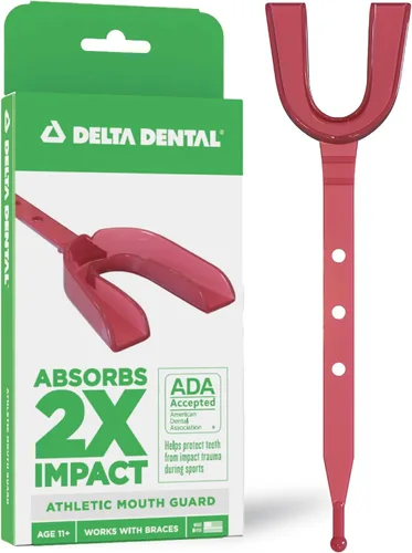 Miniatura 14 de Delta Dental Protector bucal deportivo con correa, aceptado por la ADA, 2 veces la absorción de impactos, funciona con aparatos ortopédicos