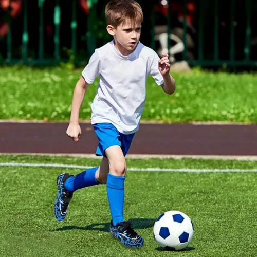 Miniatura 5 de Rhyme-Zeal Zapatos de fútbol para niños y niñas, atléticos para interiores y exteriores, zapatos de fútbol cómodos