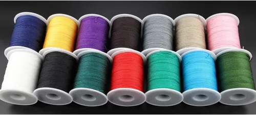 Miniatura 6 de Cuerda de hilo de nailon para jardinería, pulseras trenzadas, manualidades (0.039 in-394 pies, café)