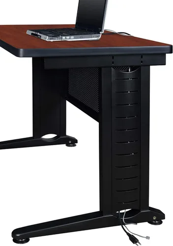 Miniatura 4 de Regency Fusion - Escritorio para profesores de 48 x 24 pulgadas con unidad de cajón de pedestal individual, color cereza