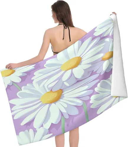 Miniatura 17 de Toalla de playa y piscina, toalla de playa grande suave y absorbente para natación, deportes, playa, gimnasio, 32 x 52 pulgadas