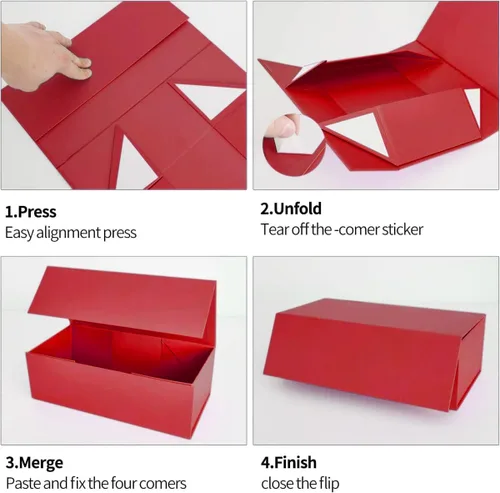 Miniatura 3 de Caja de regalo de 12" x 6" x 4" con tapa de cierre magnético, cajas de regalo para regalos, caja de regalo de dama de honor, caja bonita, caja