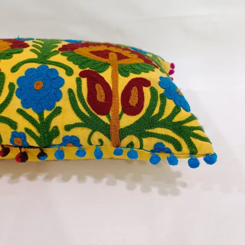 Miniatura 4 de Trade Star - Funda de almohada bordada de 100 % algodón, larga, de diseño, hermosa decoración de sofá, 12 x 24 pulgadas, funda de cojín decorativa