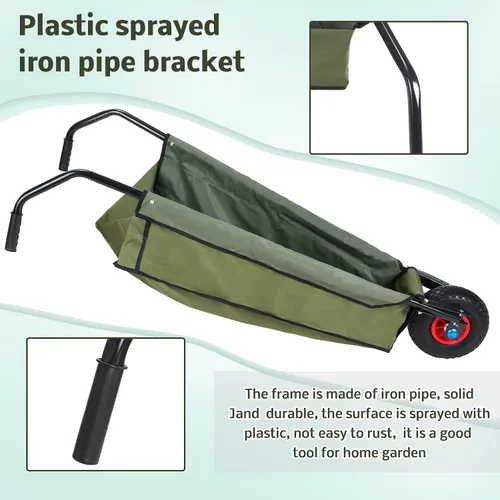 Miniatura 5 de BBTO Carretilla plegable plegable para patio, 88 libras, ligera, para jardinería, resistente, tela Oxford para adultos, hierba, tierra, ladrillo